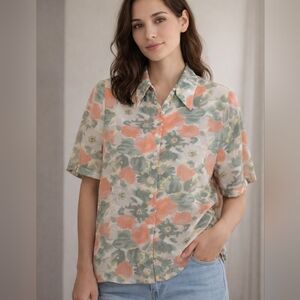 D'ALLAIRD PASTEL BUTTON DOWN SHIRT SIZE 12